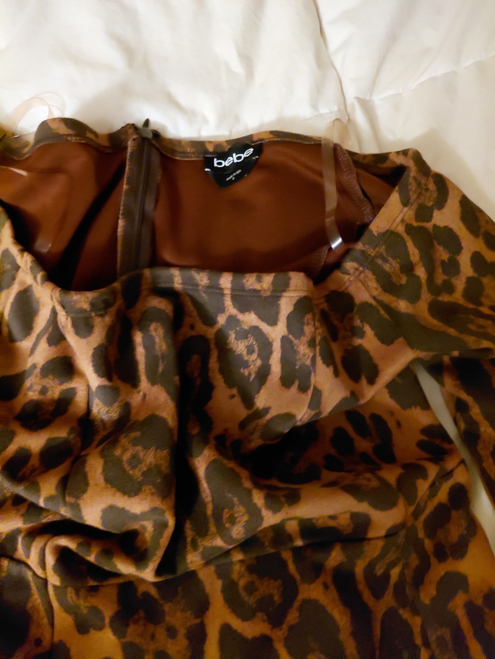 bebe Women's Leopard Print Mid Length dress - Brown